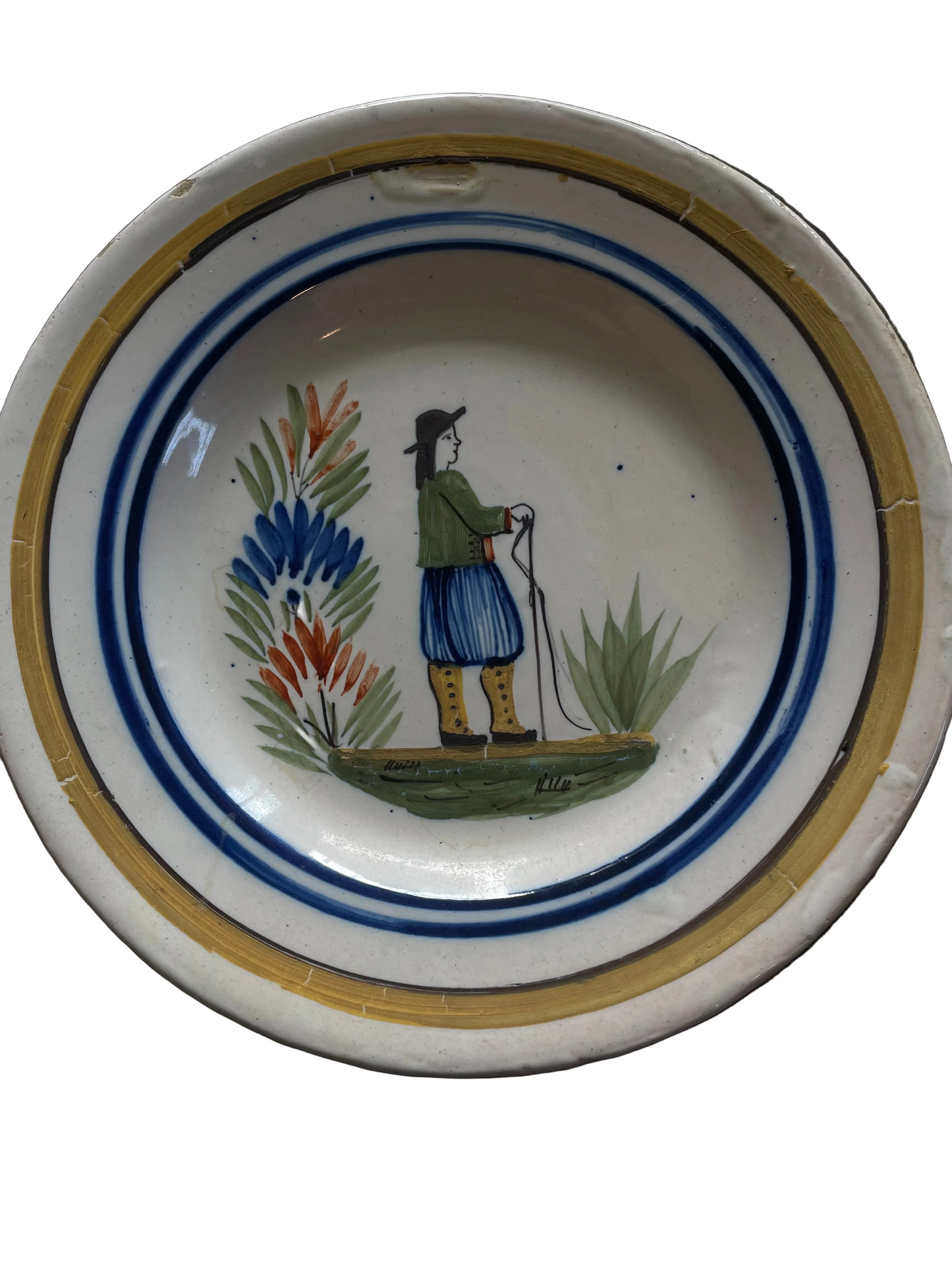 French Handpainted Woman Plate