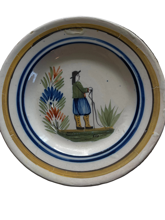 French Handpainted Woman Plate