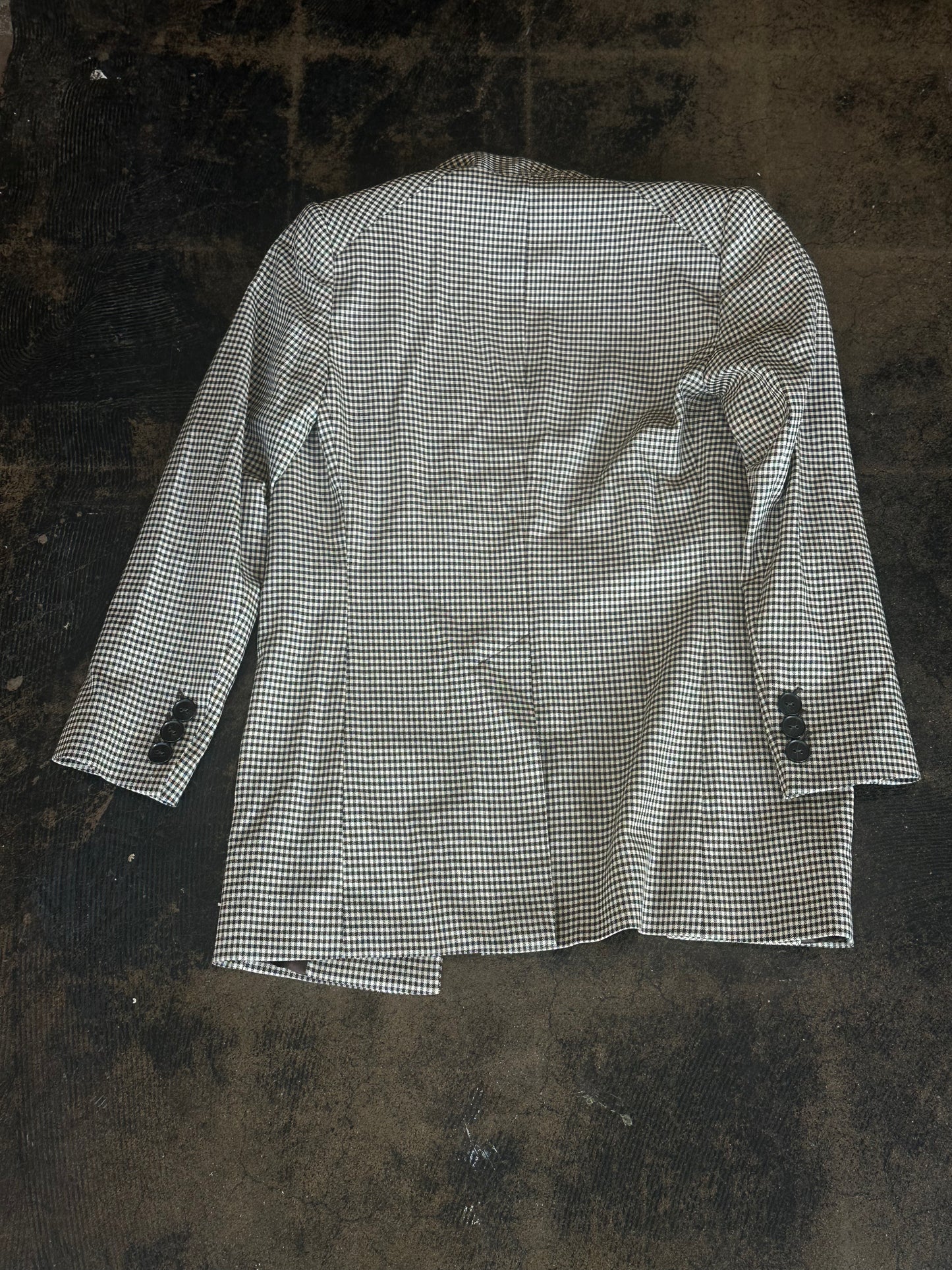 Brown Plaid Open Front Blazer