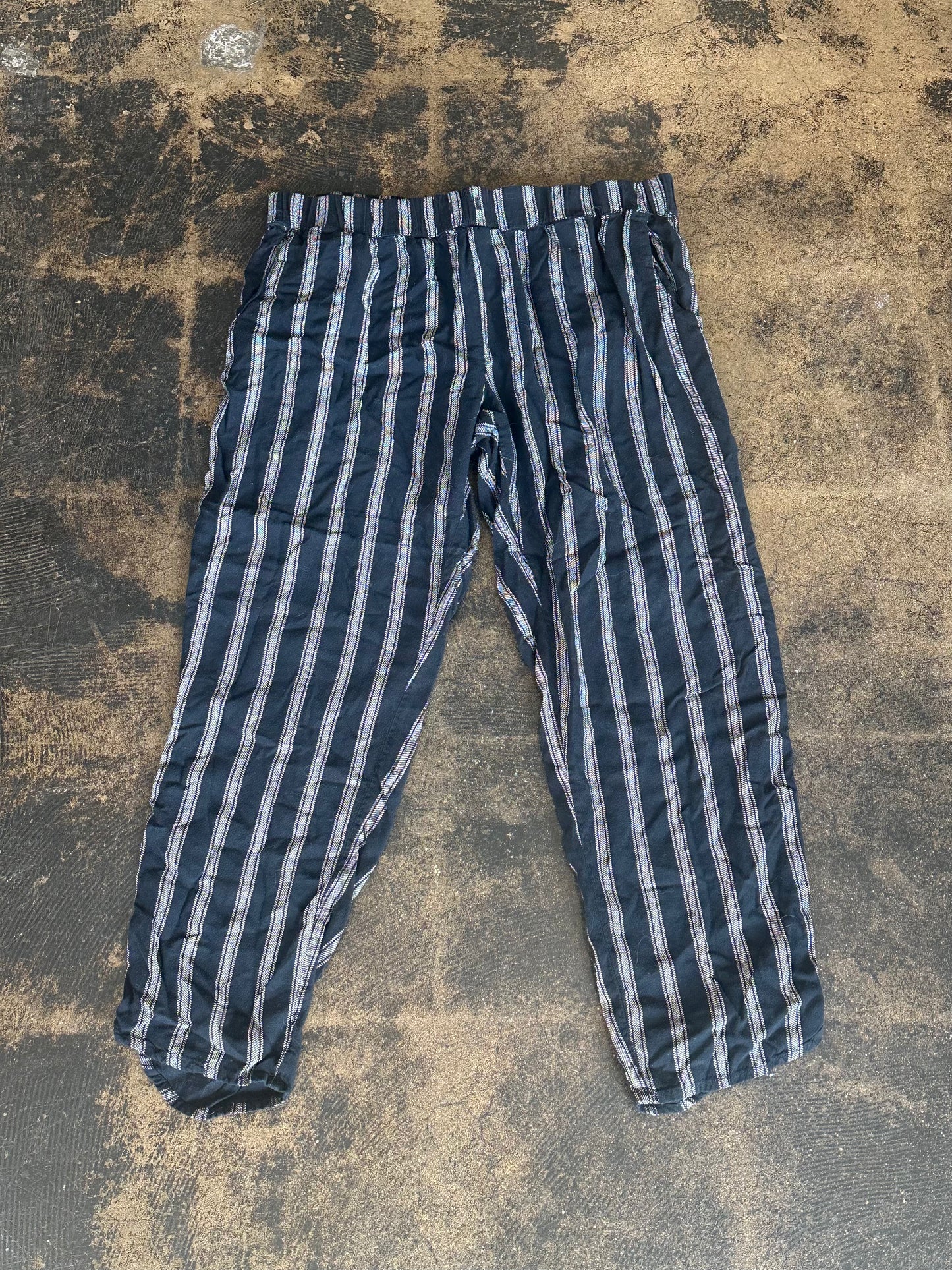 Black White Striped Pants