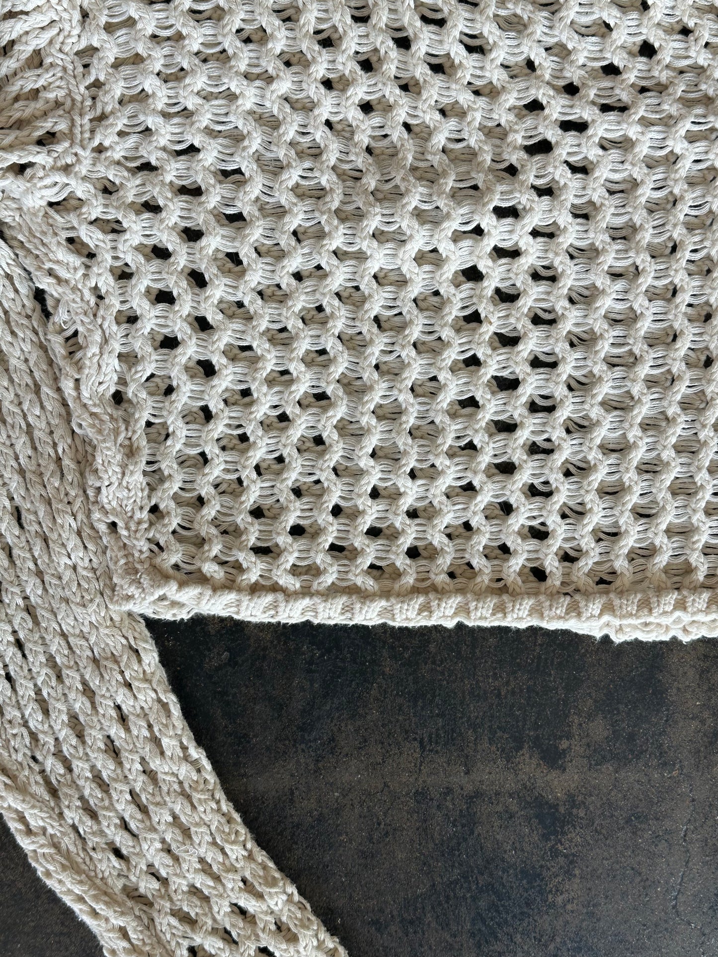 Cream Long Sleeve Knit Crop