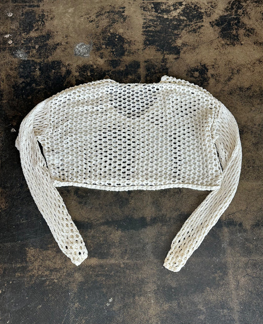 Cream Long Sleeve Knit Crop