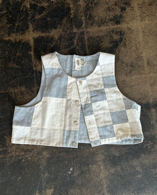 F. Muriel Plaid Button Up Vest