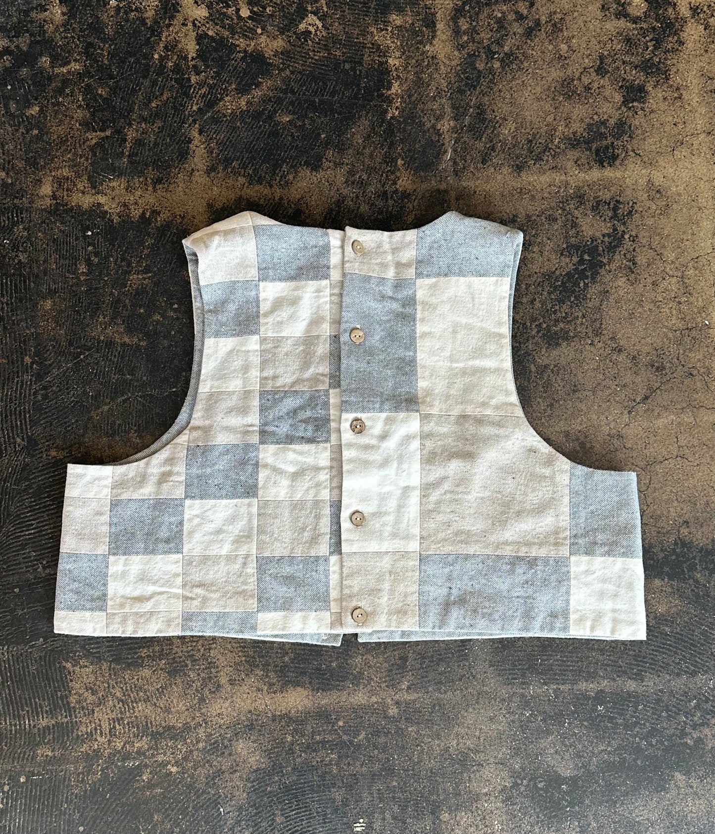 F. Muriel Plaid Button Up Vest