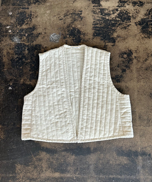 Khaki Black Crane Quilted Vest