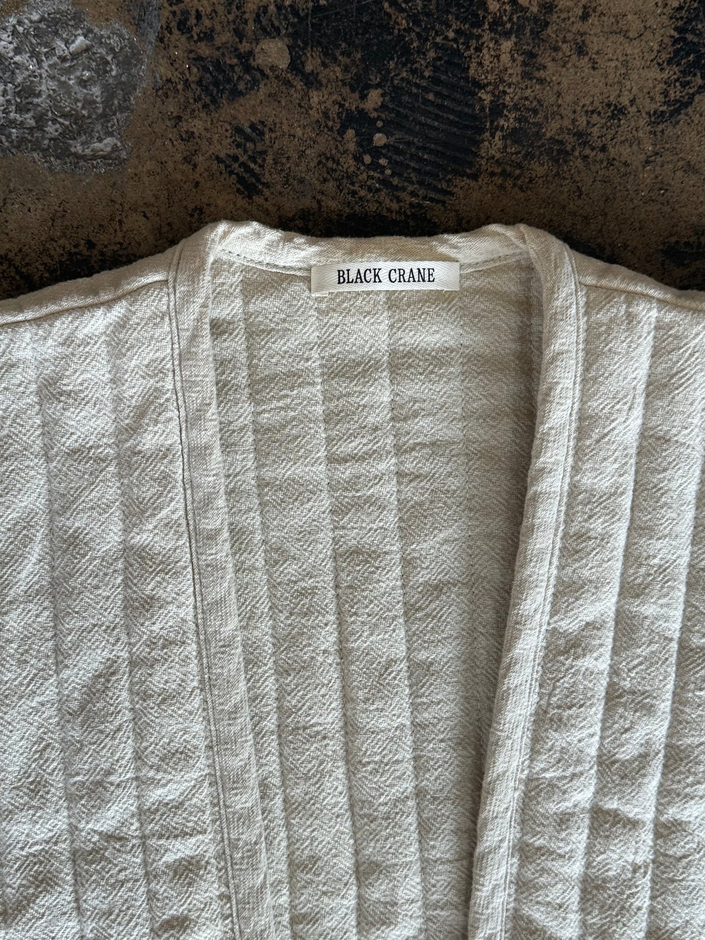 Khaki Black Crane Quilted Vest