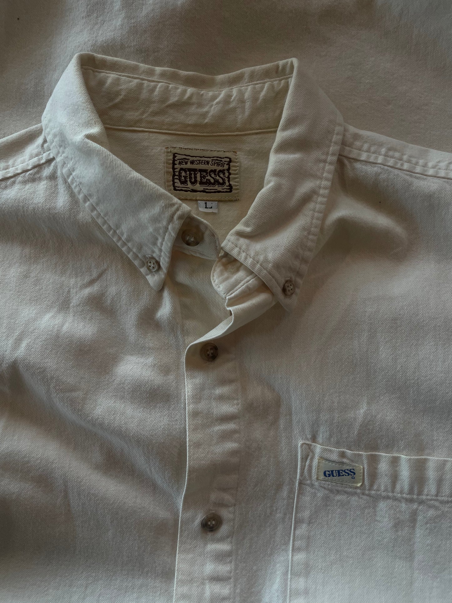 Cream Guess Button Up