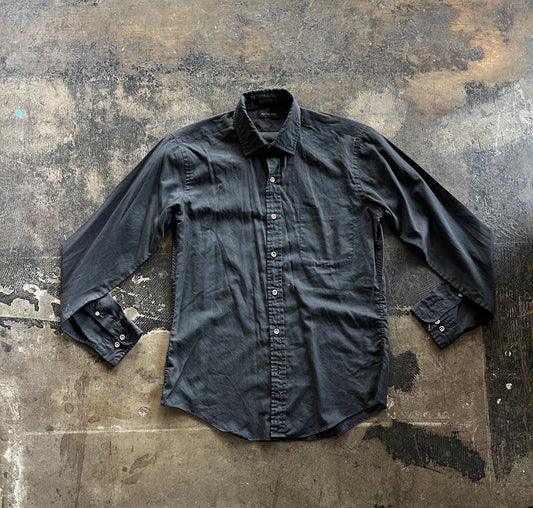 Black Front Pocket Button Up