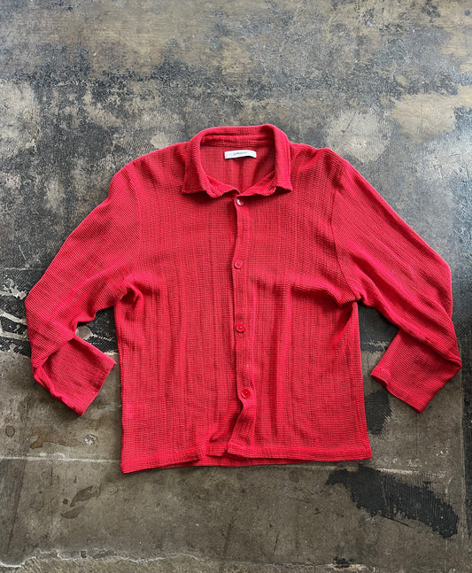 Red Knit Gimaguas Button Up