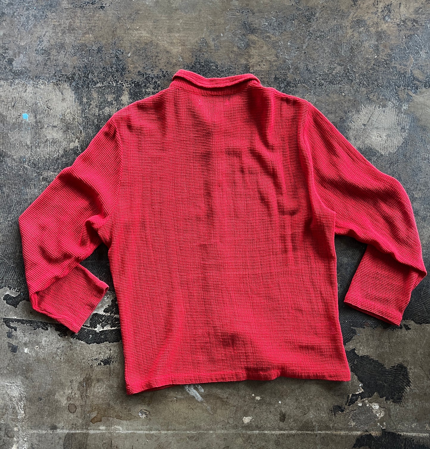 Red Knit Gimaguas Button Up