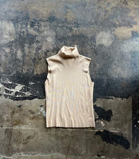 Ecetera Camel Sleeveless Turtleneck