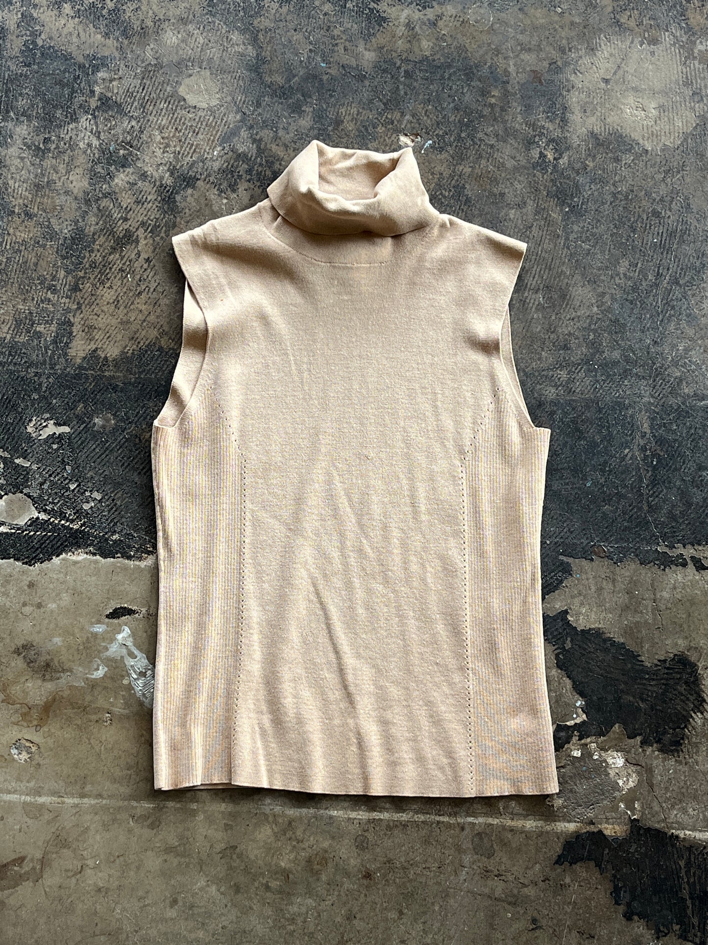 Ecetera Camel Sleeveless Turtleneck