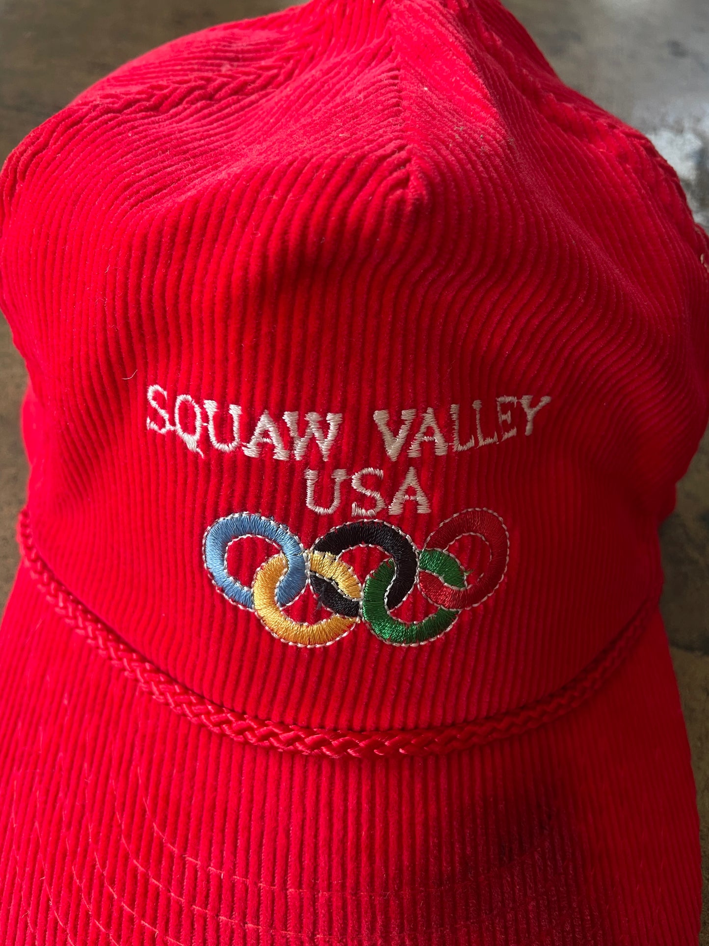 Red Corduroy Squaw Valley Olympic Hat