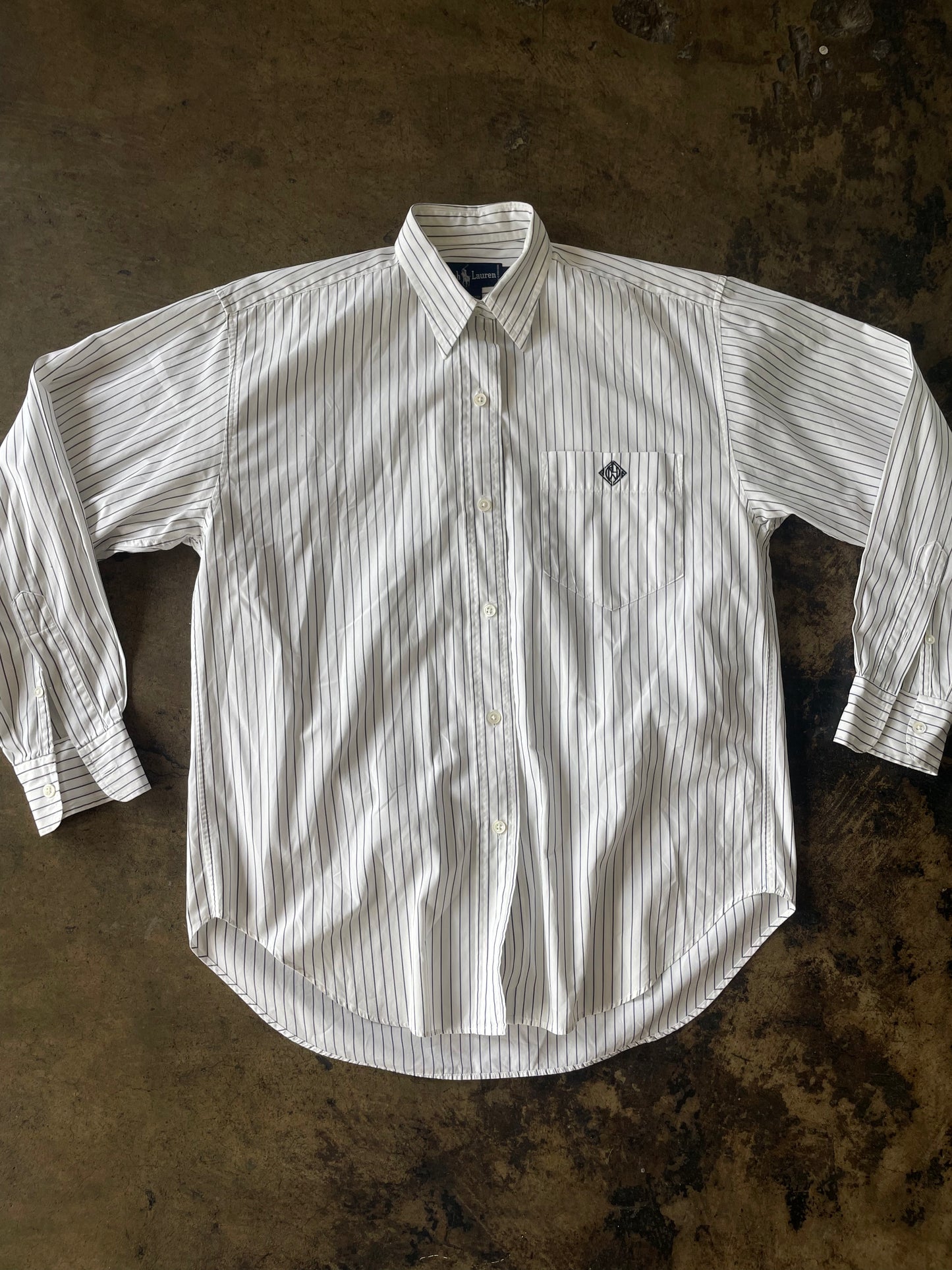 Ralph Lauren Gray Striped Button Up