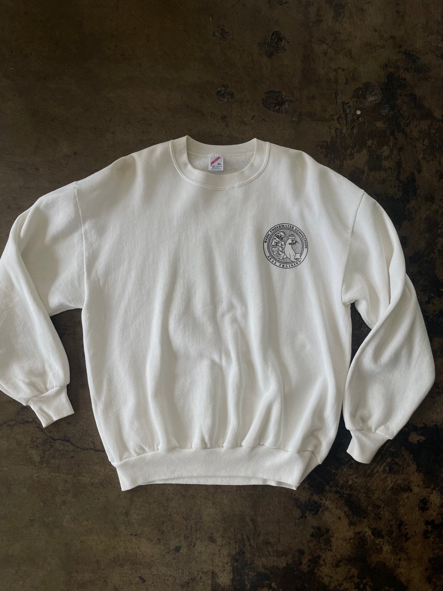 White Underwater Demo Seal Training Crewneck Sweater