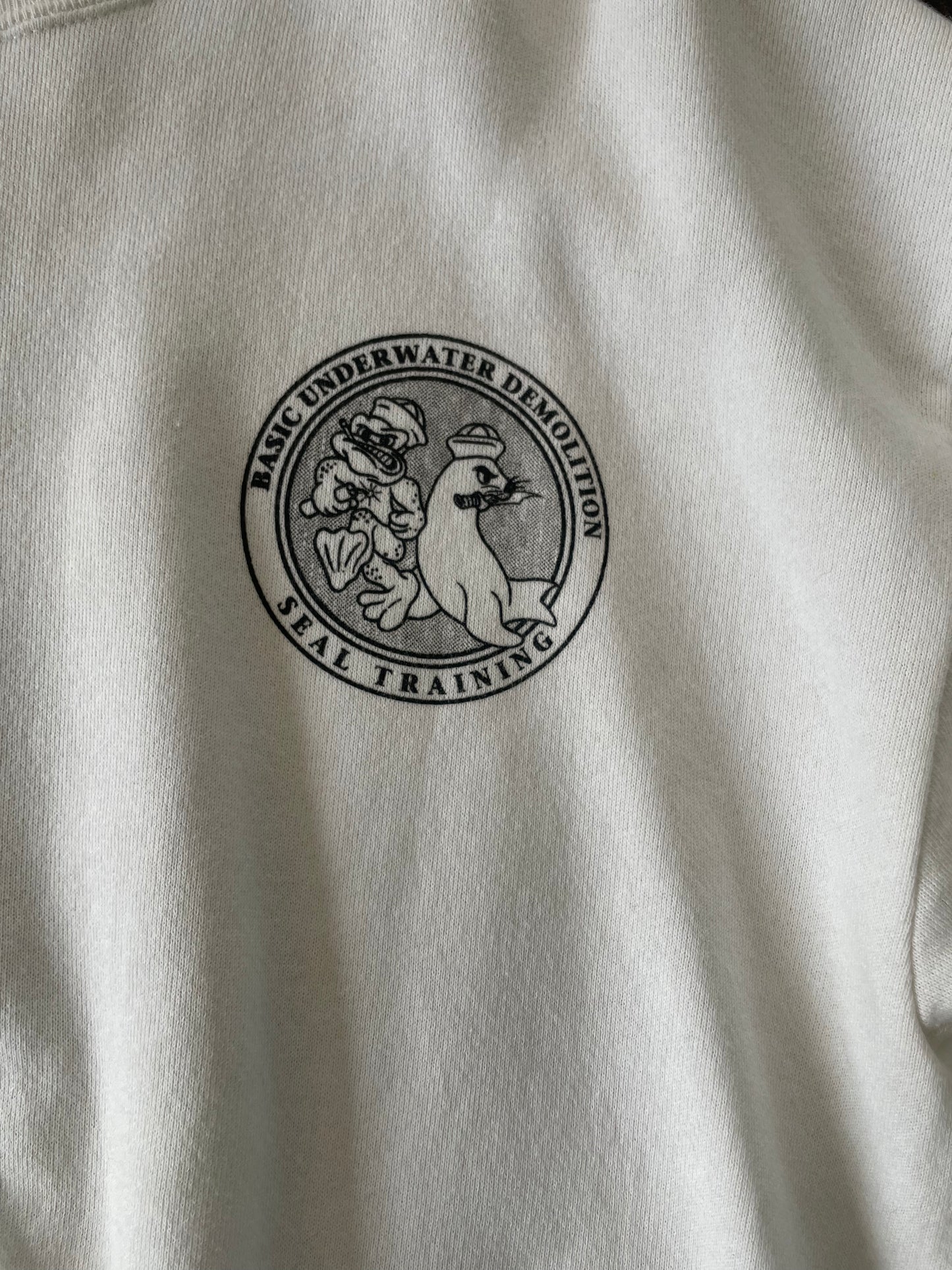 White Underwater Demo Seal Training Crewneck Sweater