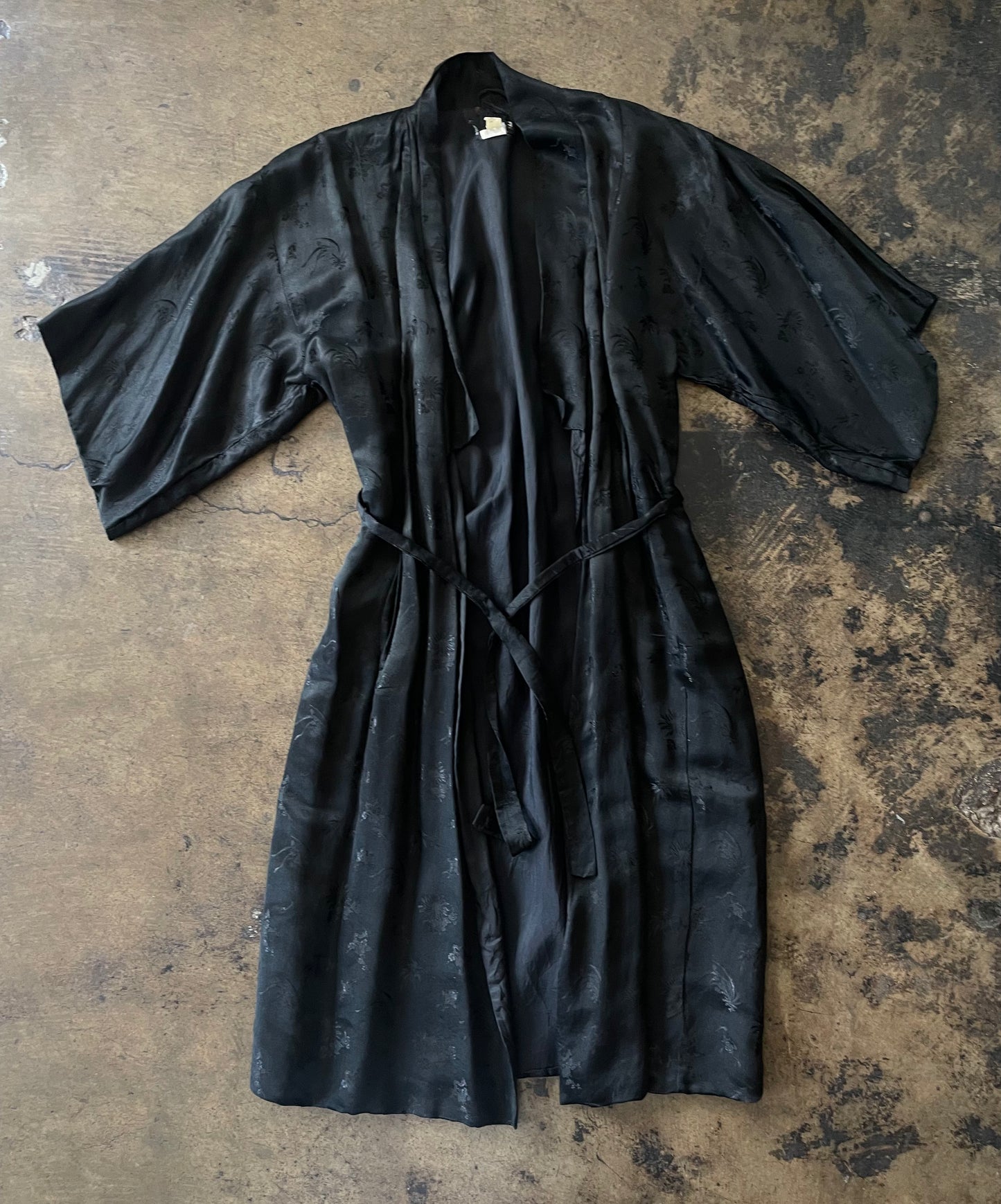 Black Japanese Silk Robe