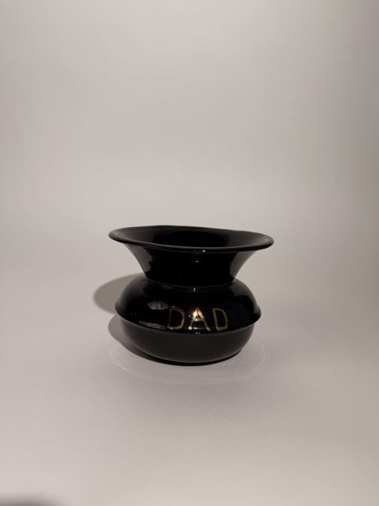 Black Wide Lip Ceramic "Dad" Bowl