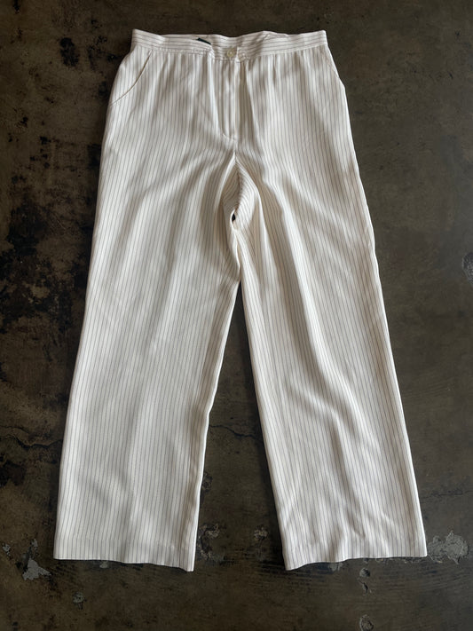 White Ralph Lauren Green Label Striped Trousers