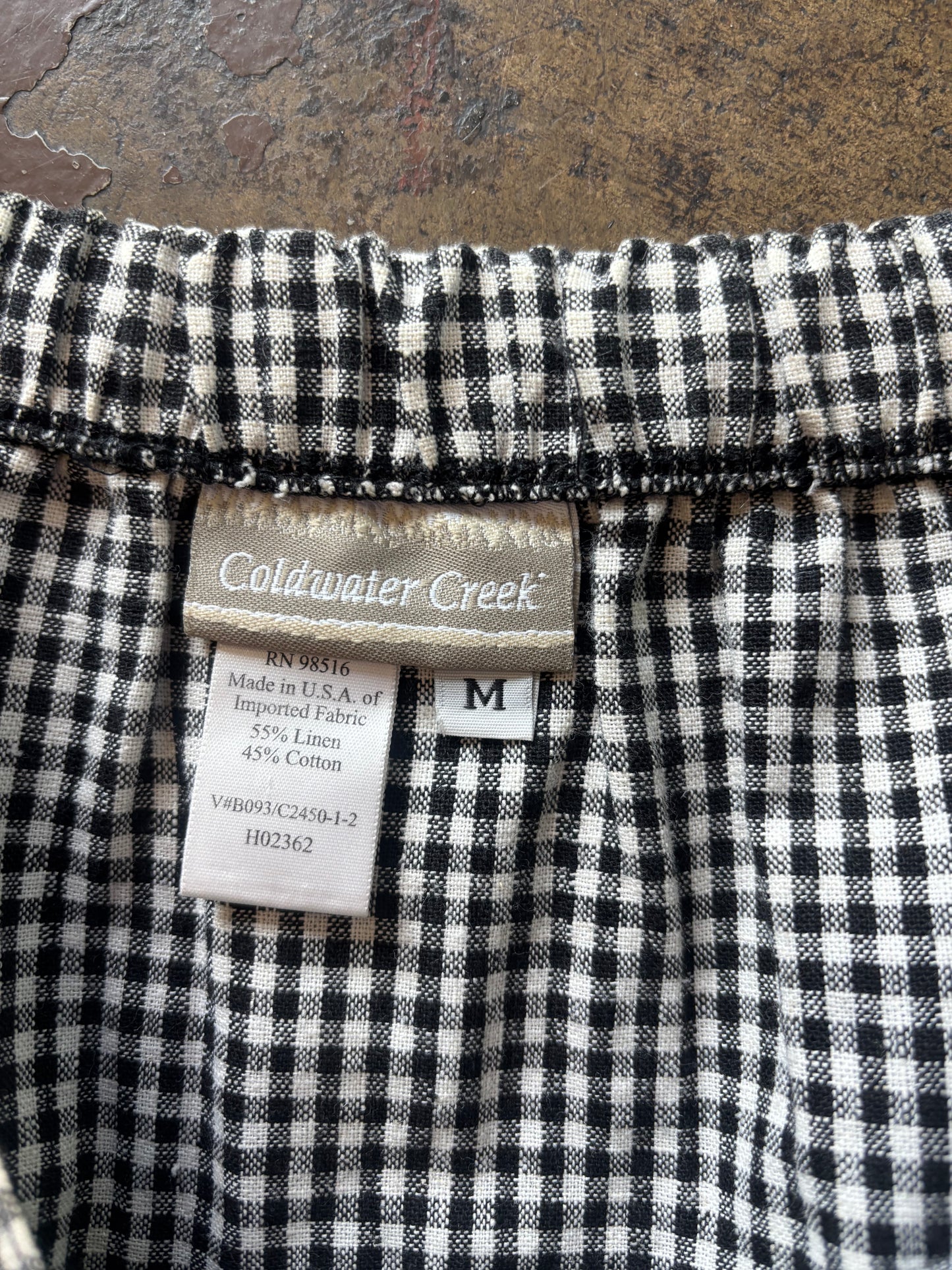 Black Gingham Button Front Maxi Skirt