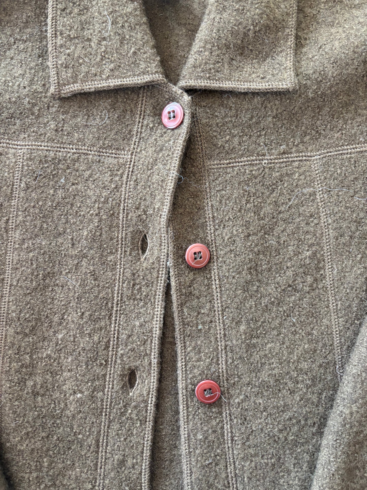 Brown Wool Button Up