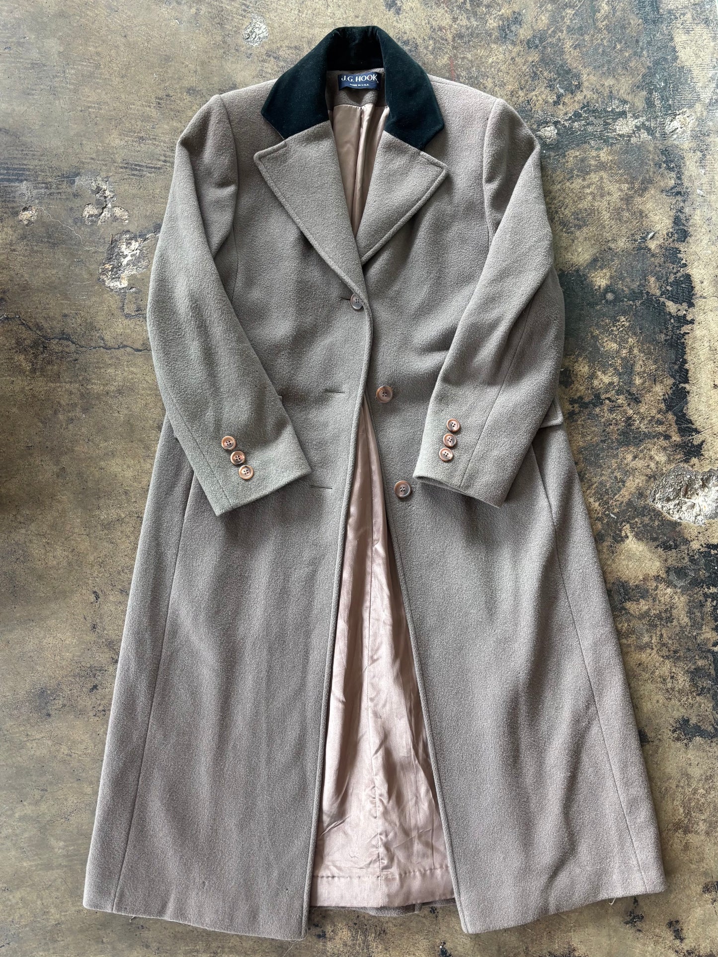 Taupe Wool Trench Coat