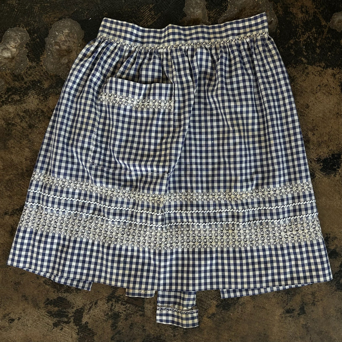 Blue Plaid Waist Apron