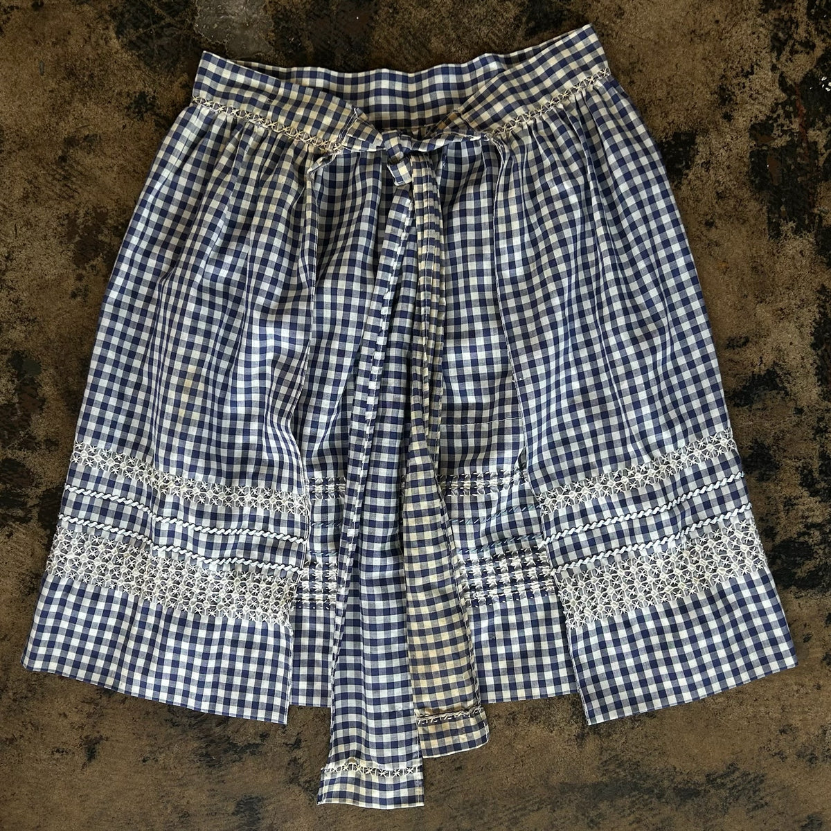 Blue Plaid Waist Apron