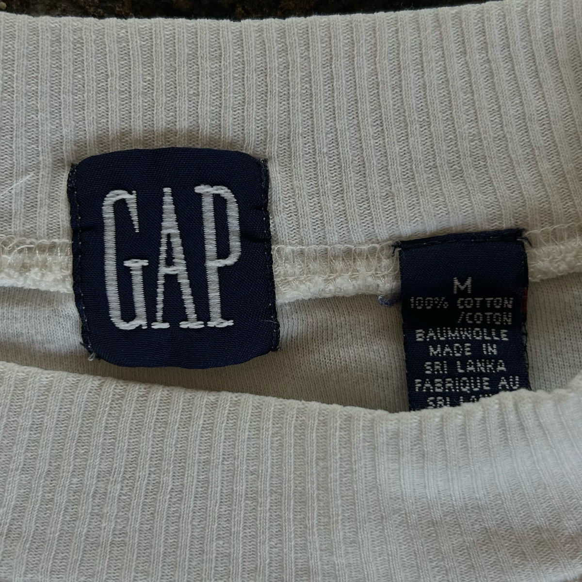 Gap White Long Sleeve Pocket Tee