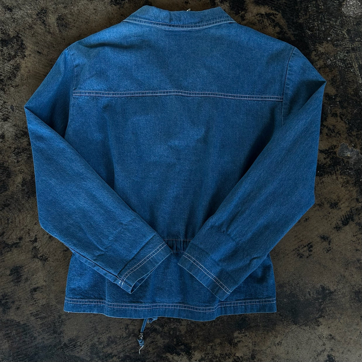 Tie Front Denim Button Up Blouse