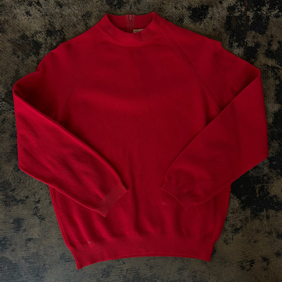 Red High Neck Knit Sweater