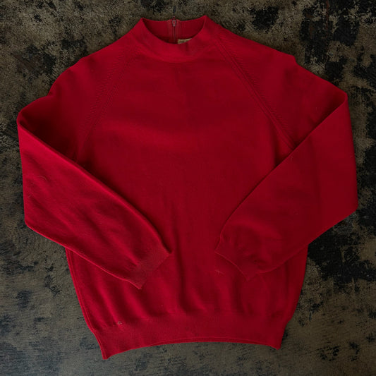 Red High Neck Knit Sweater