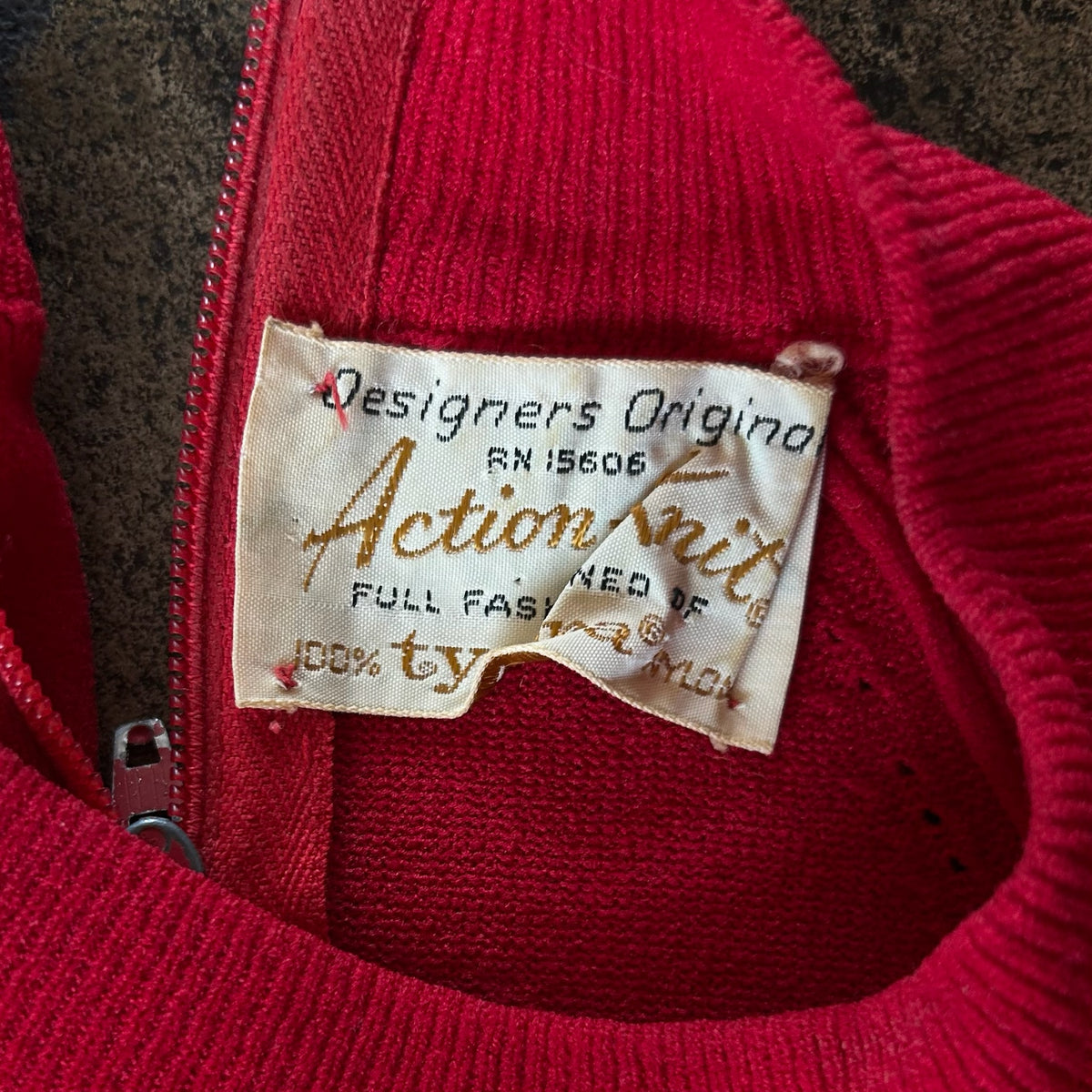 Red High Neck Knit Sweater