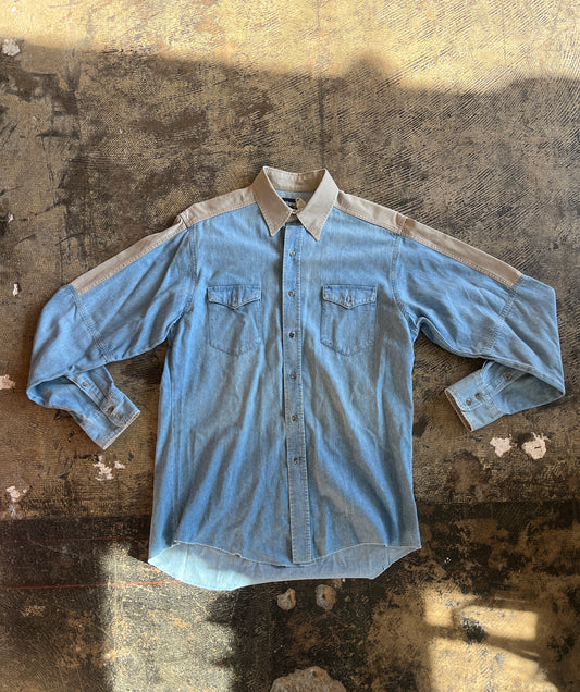 Wrangler Denim + Khaki Button Down