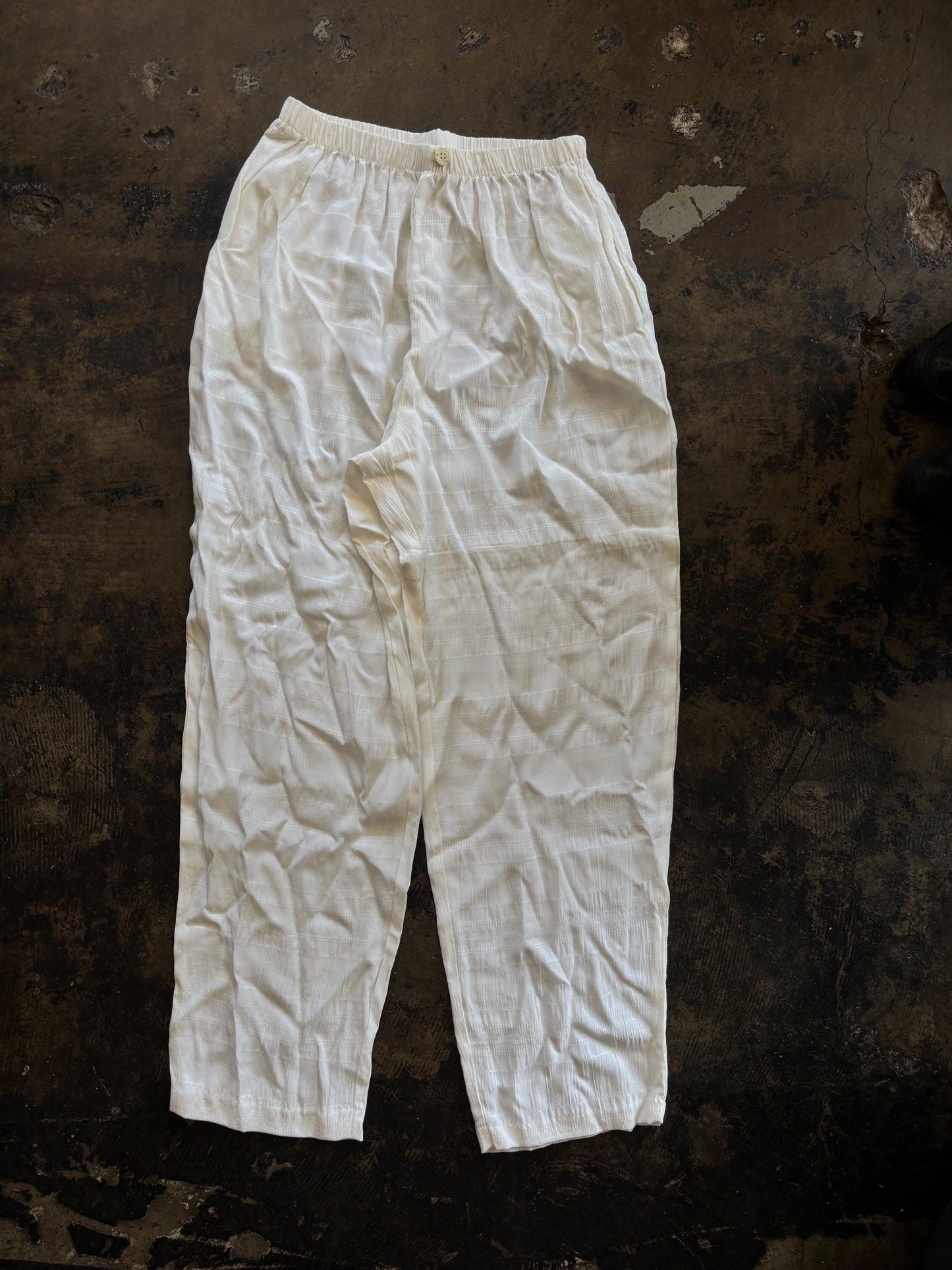 White Flowy Pants