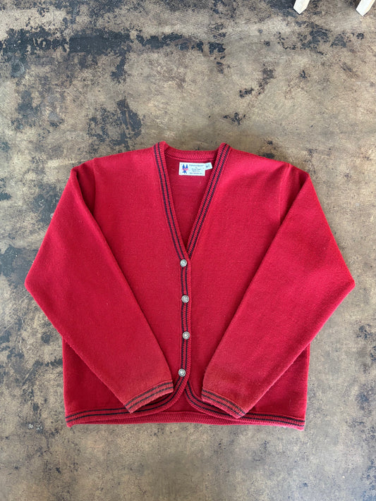 Maroon Button Cardigan