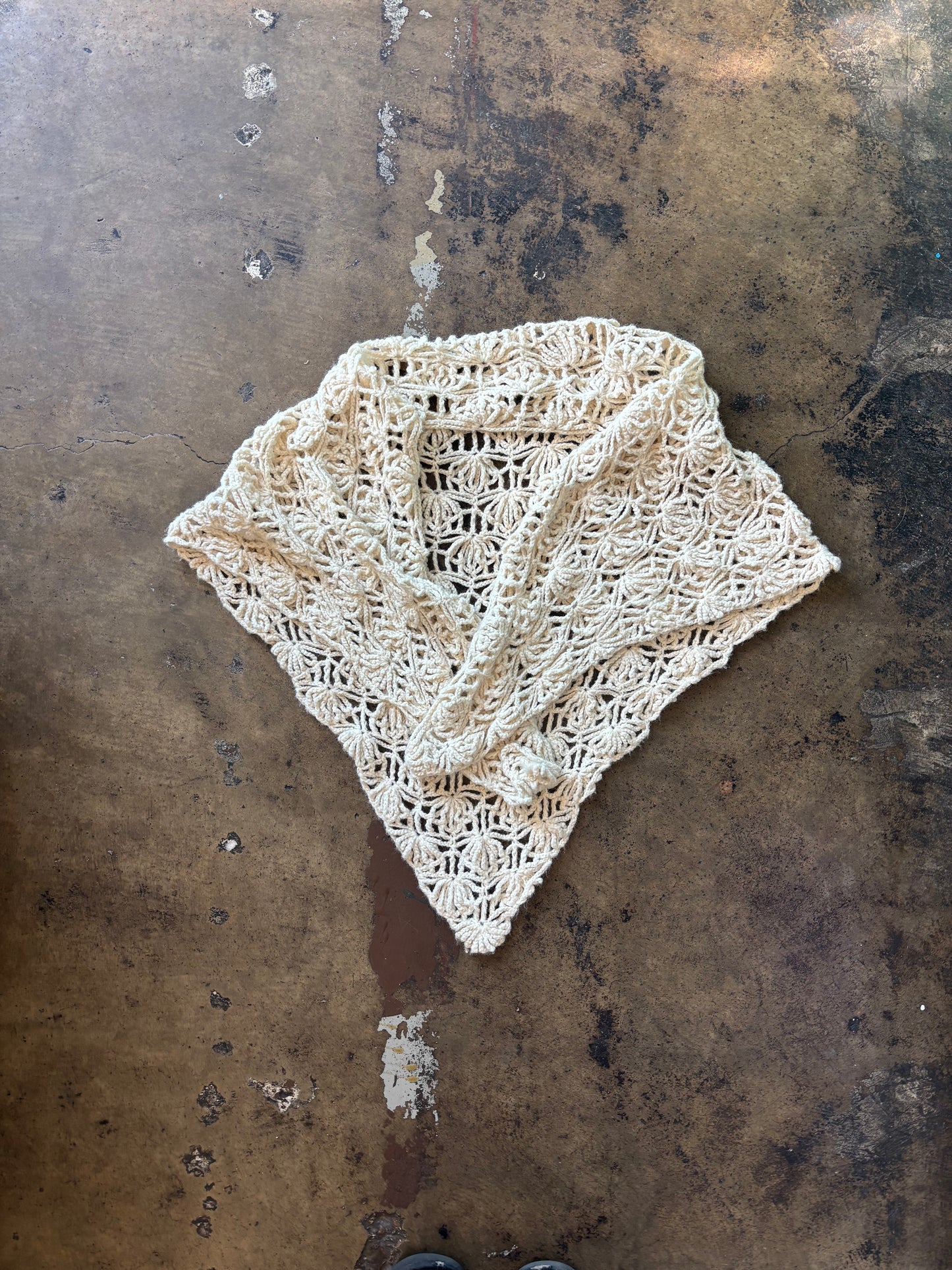 Cream Crochet Shawl