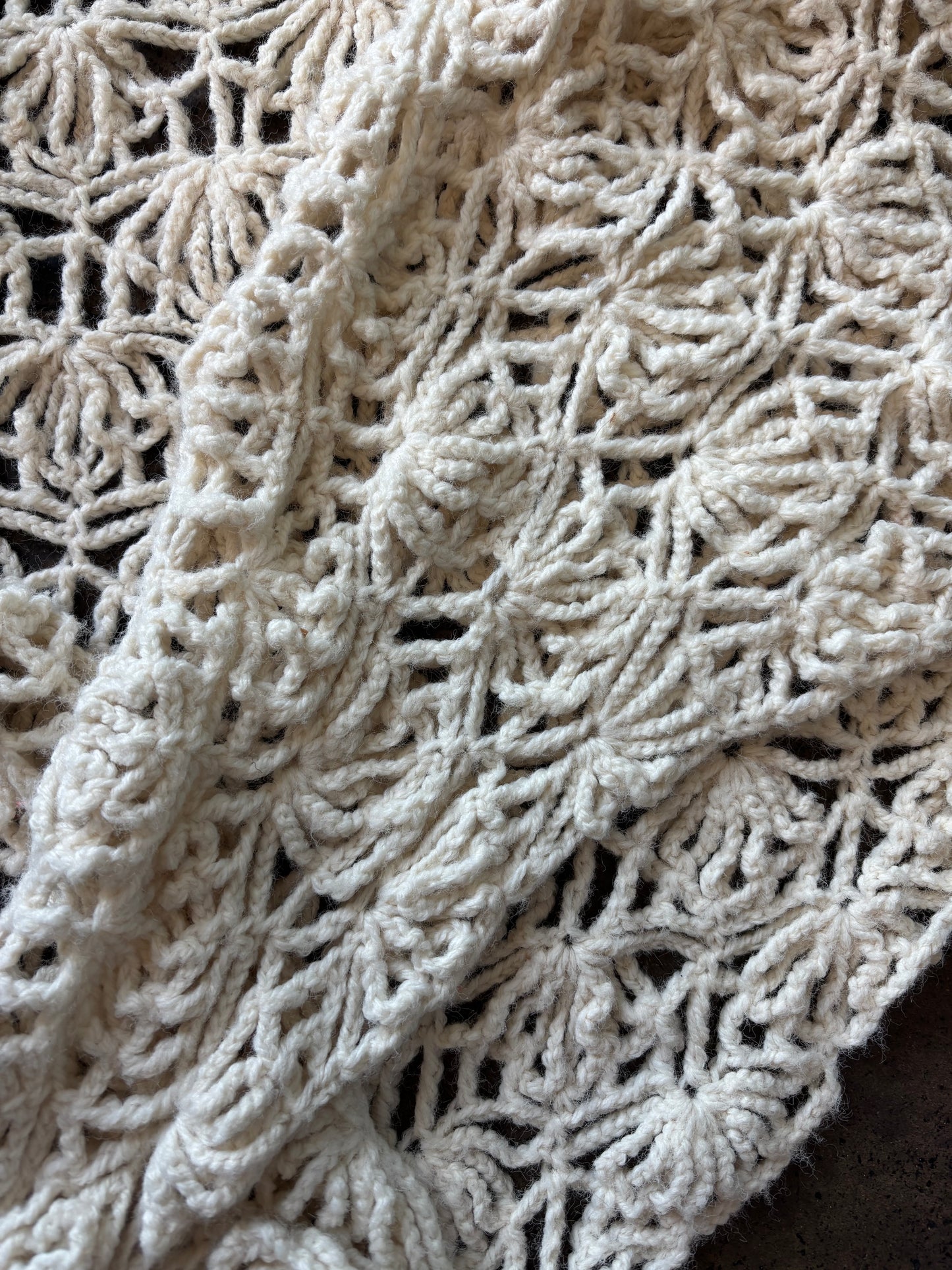Cream Crochet Shawl