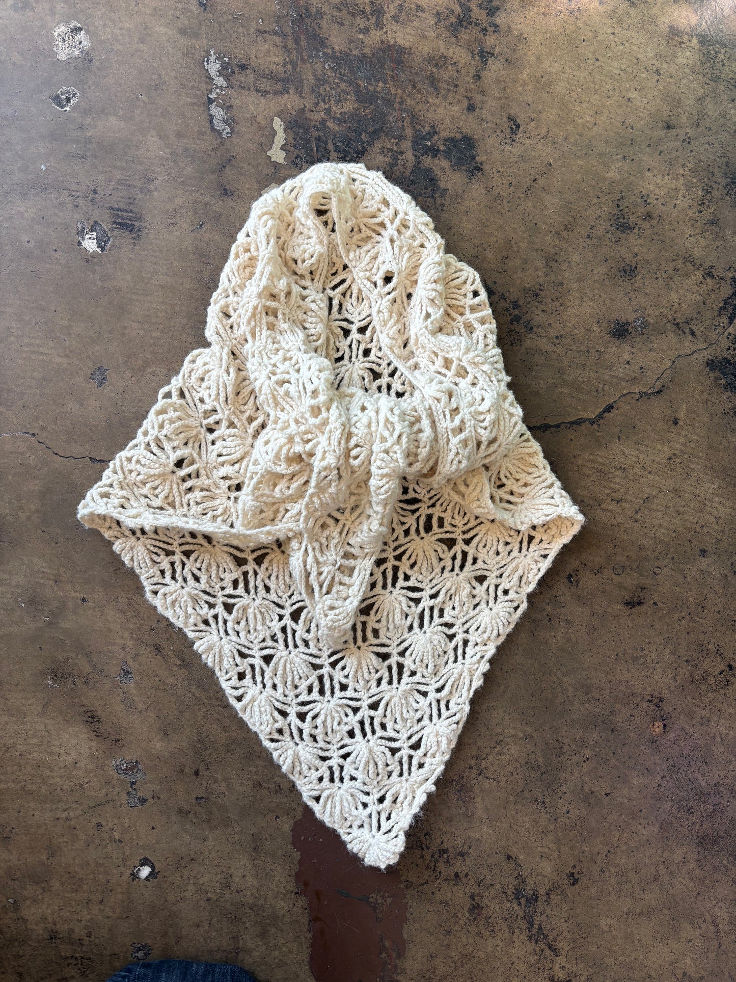 Cream Crochet Shawl