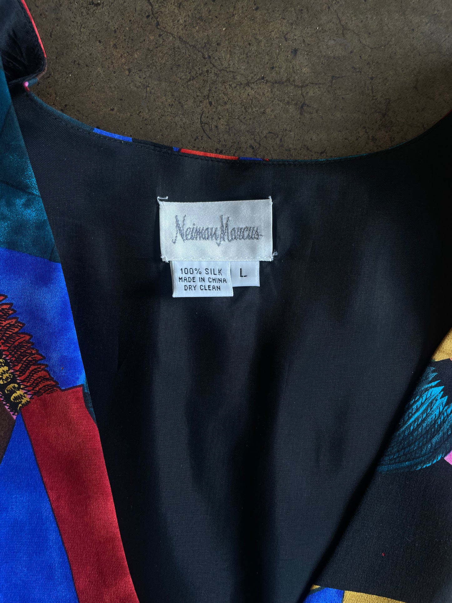 Neiman Marcus Abstract Printed Button Front Sweater Vest