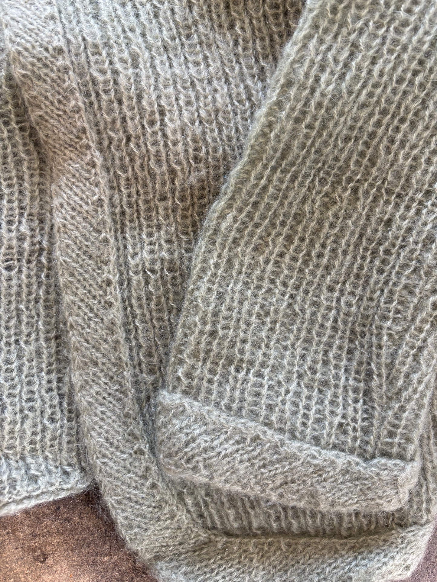 Green Open Front Knit Cropped Sweater