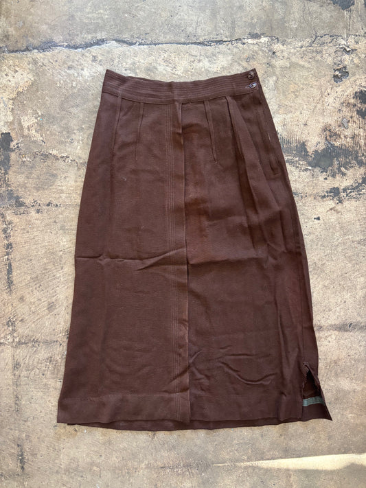 Brown Pleated Skirt