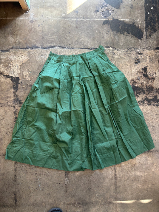 Green Pleated Skirt