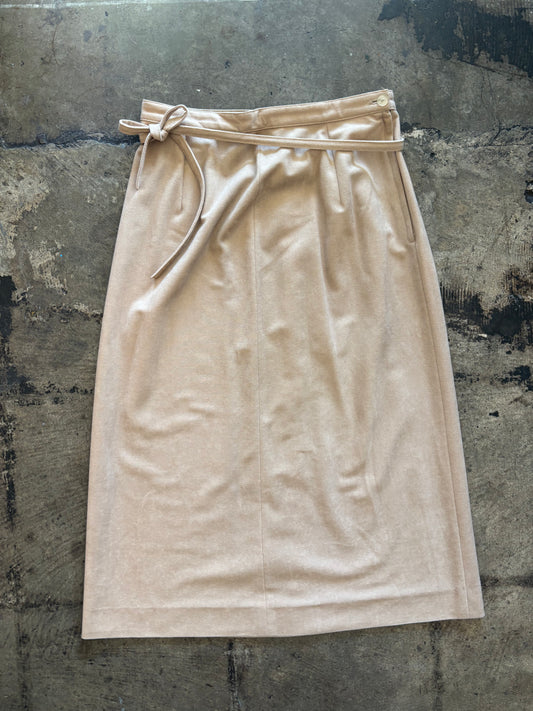 Light Tan Faux Suede Skirt