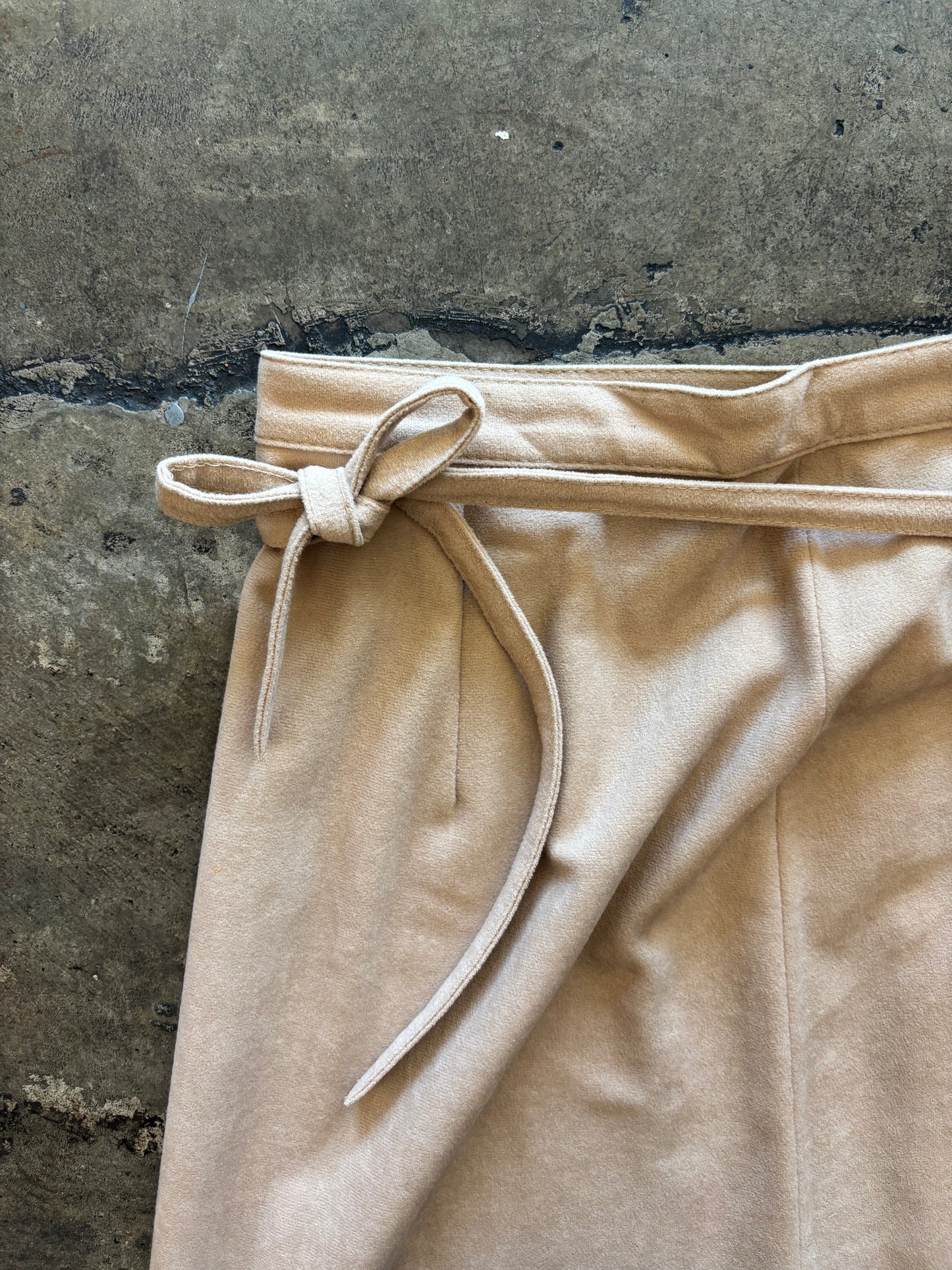 Light Tan Faux Suede Skirt