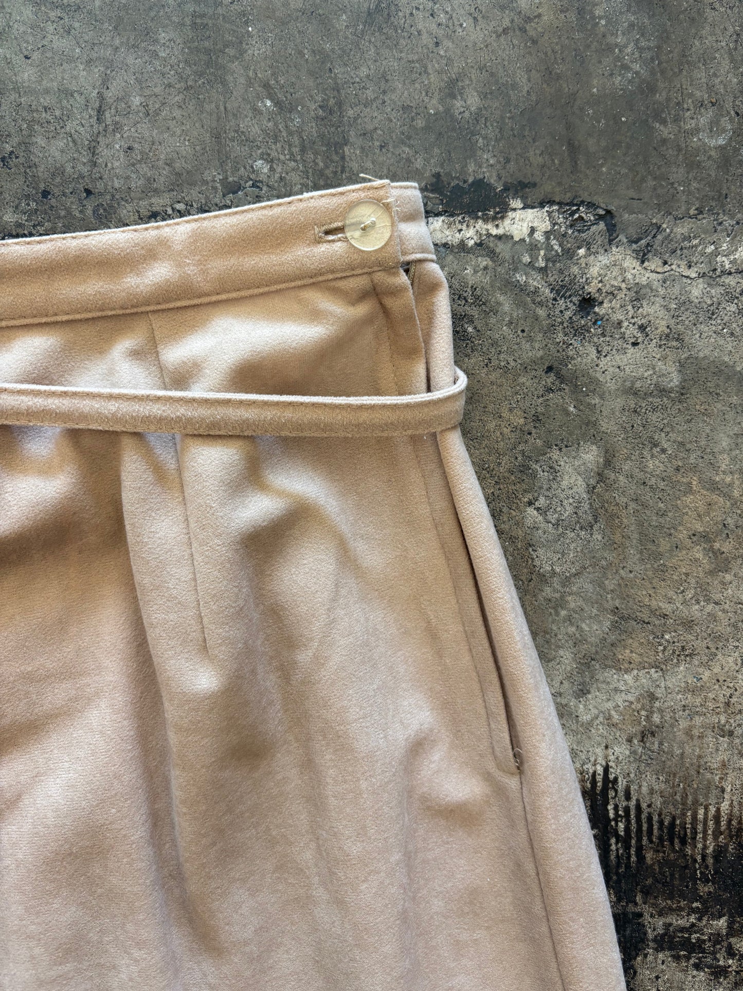 Light Tan Faux Suede Skirt
