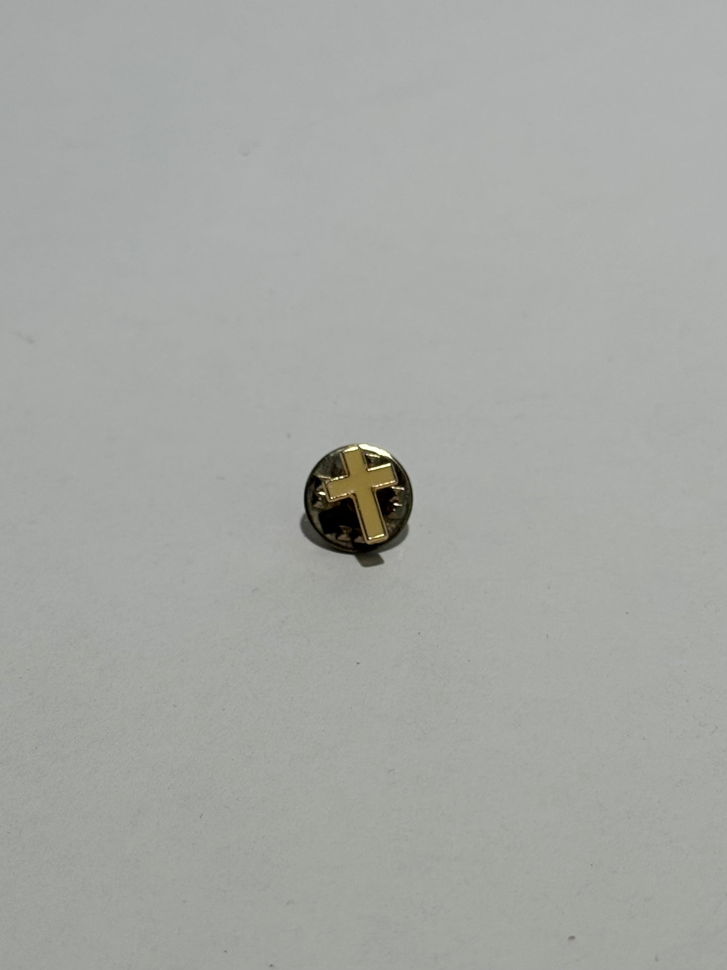 Small Cream Enamel Cross Pin