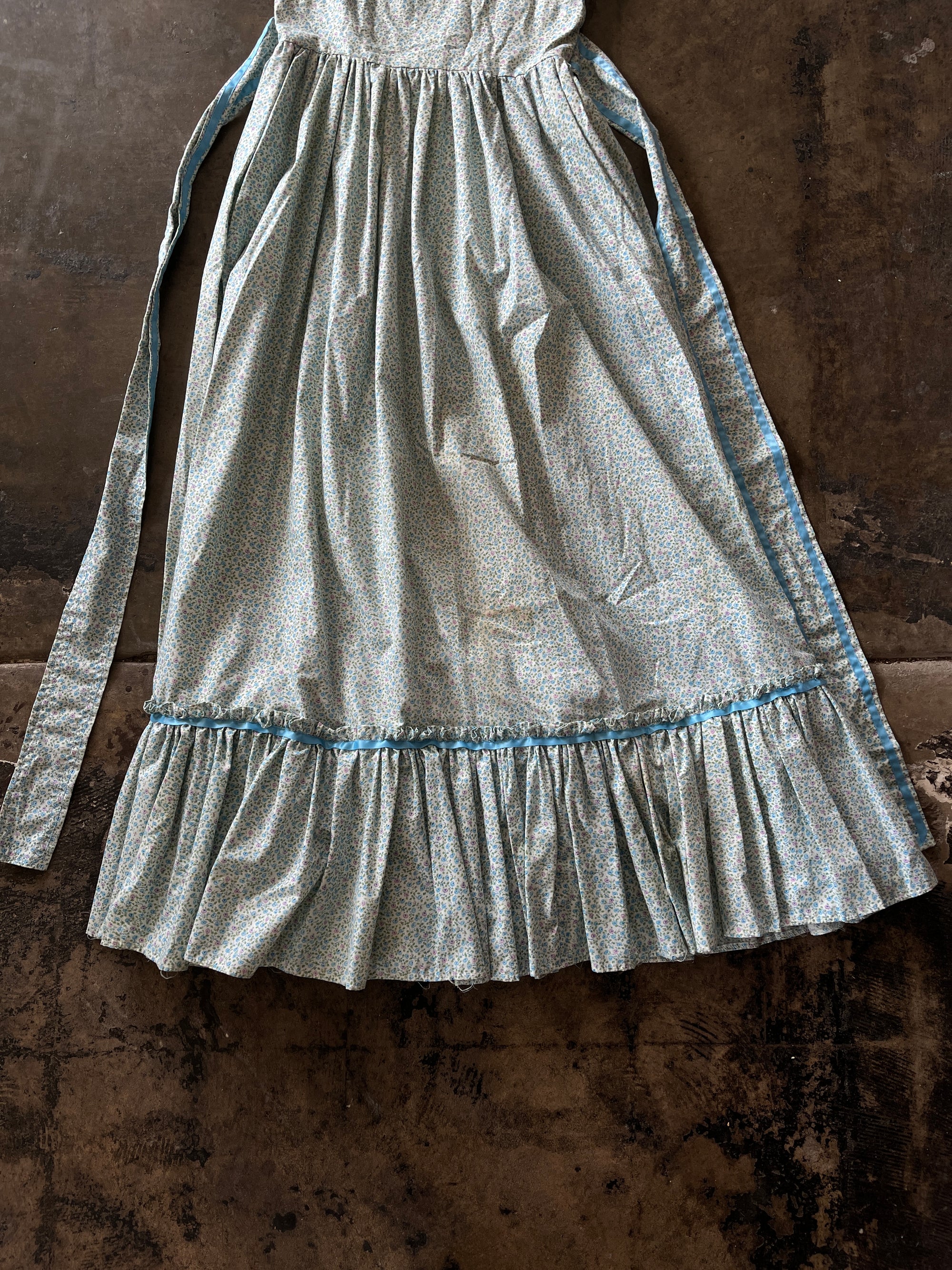 Handmade Blue Floral Prairie Dress