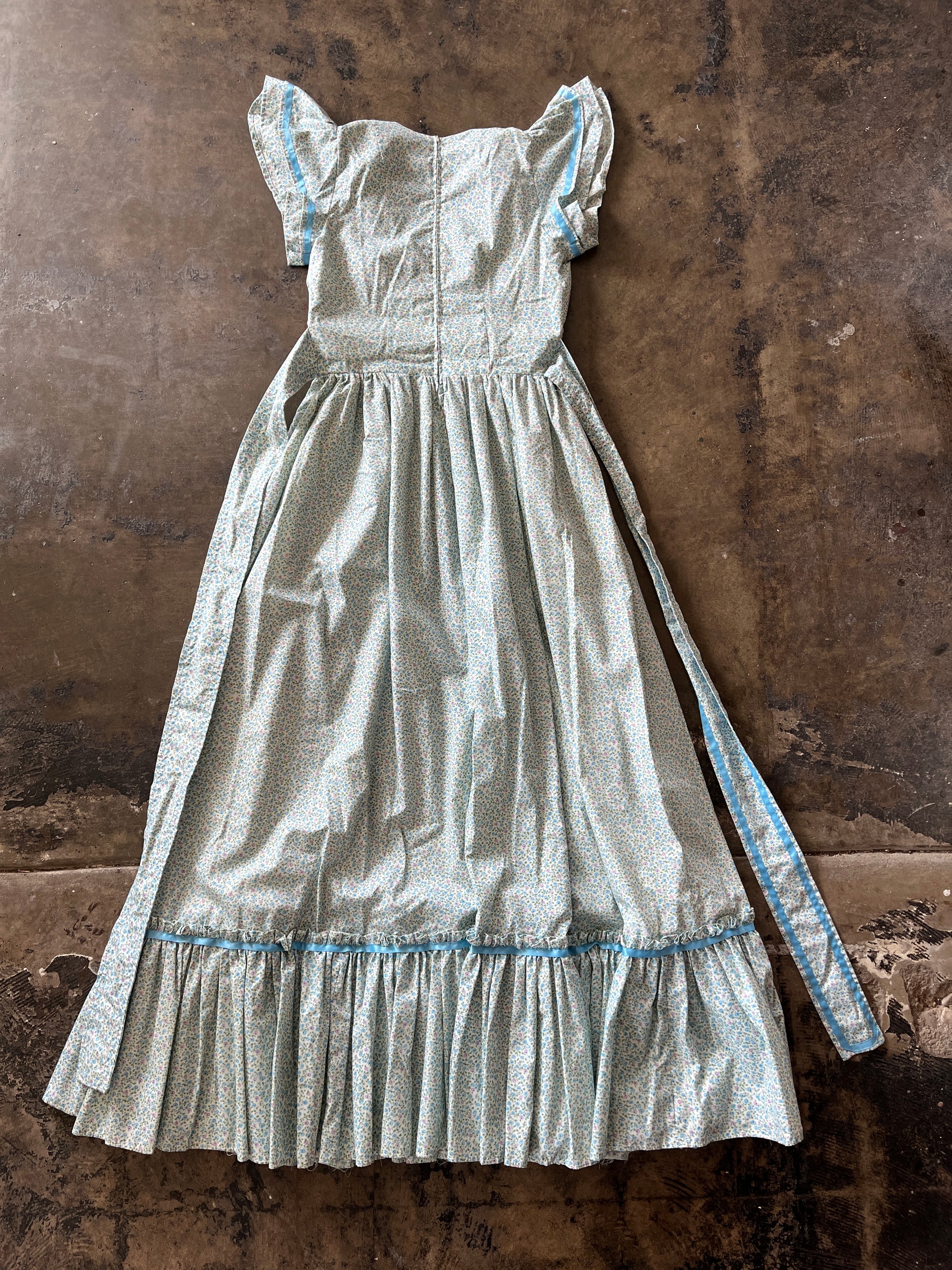 Handmade Blue Floral Prairie Dress