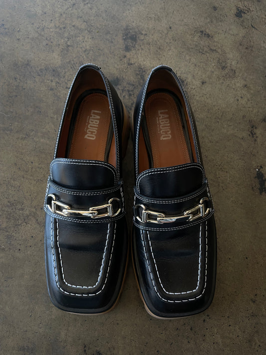 Labuca Donna Black Leather Loafers